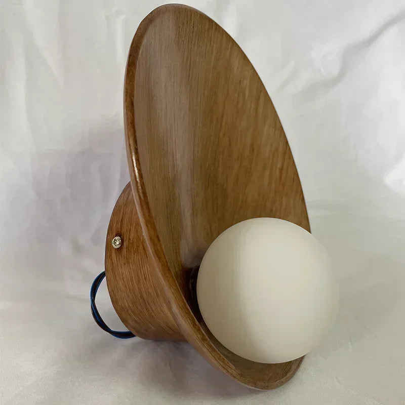 Japanese Shell Wall Light – Modern Resin LED Sconce for Bedroom, Hallway & Living Room