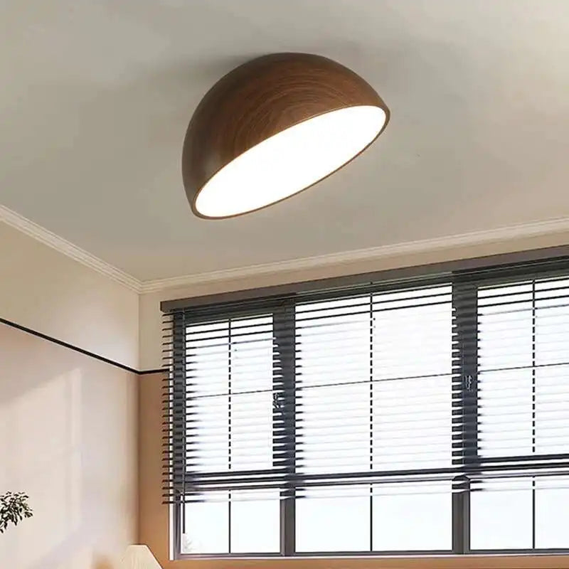 Walnut LED Ceiling Light Retro Full Spectrum Eye Protection Bedroom Lamp Entrance Foyer Corridor Lighting Fixture New Chandelier