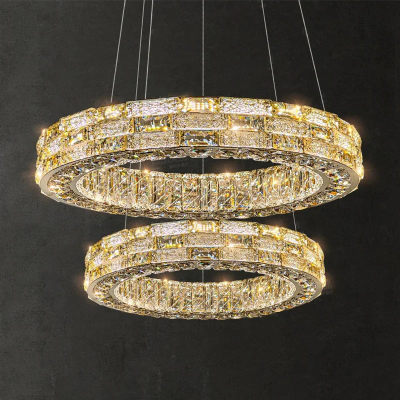 2025 Designer's New Restaurant Crystal Chandelier Luxury High-end Living Room Bedroom Light Dining Desk Bar Counter Pendant Lamp