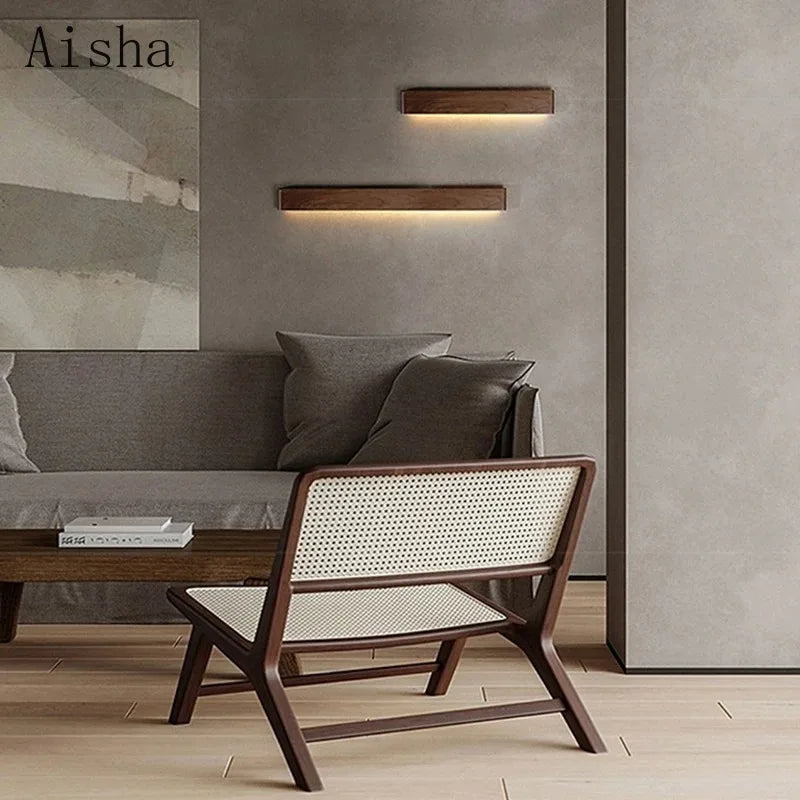 Wood LED Wall lamp Bedroom Modern sconces for Bedside Wooden Indoor Lighting Home Decor for Living Room Study Room Stairs