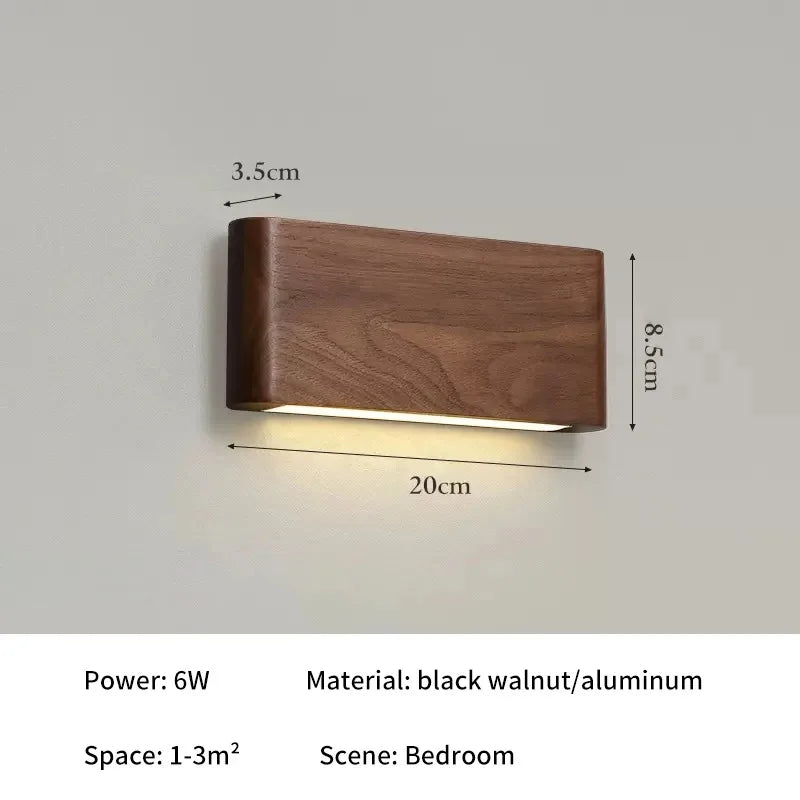 Wood LED Wall lamp Bedroom Modern sconces for Bedside Wooden Indoor Lighting Home Decor for Living Room Study Room Stairs
