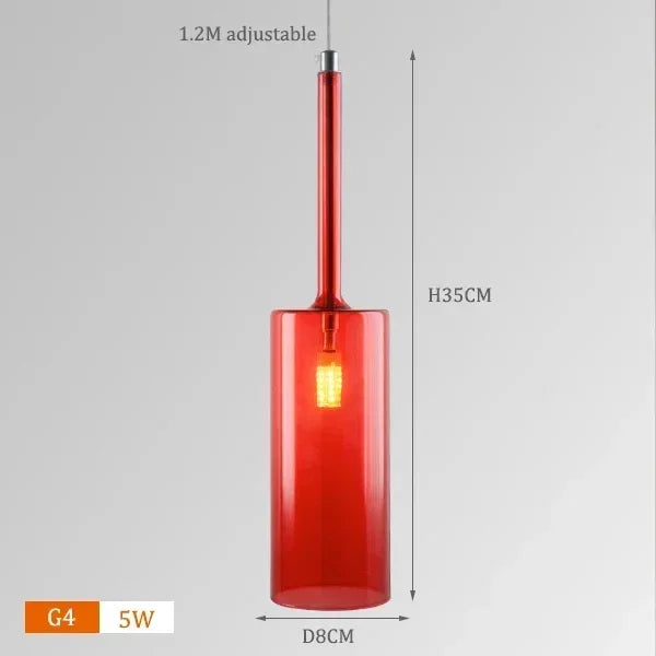 Italian Minimalist Designer Restaurant Chandelier Bar Glass Cup Hanging Light Bedroom Home Decoration LED Lighting Pendant Lamp