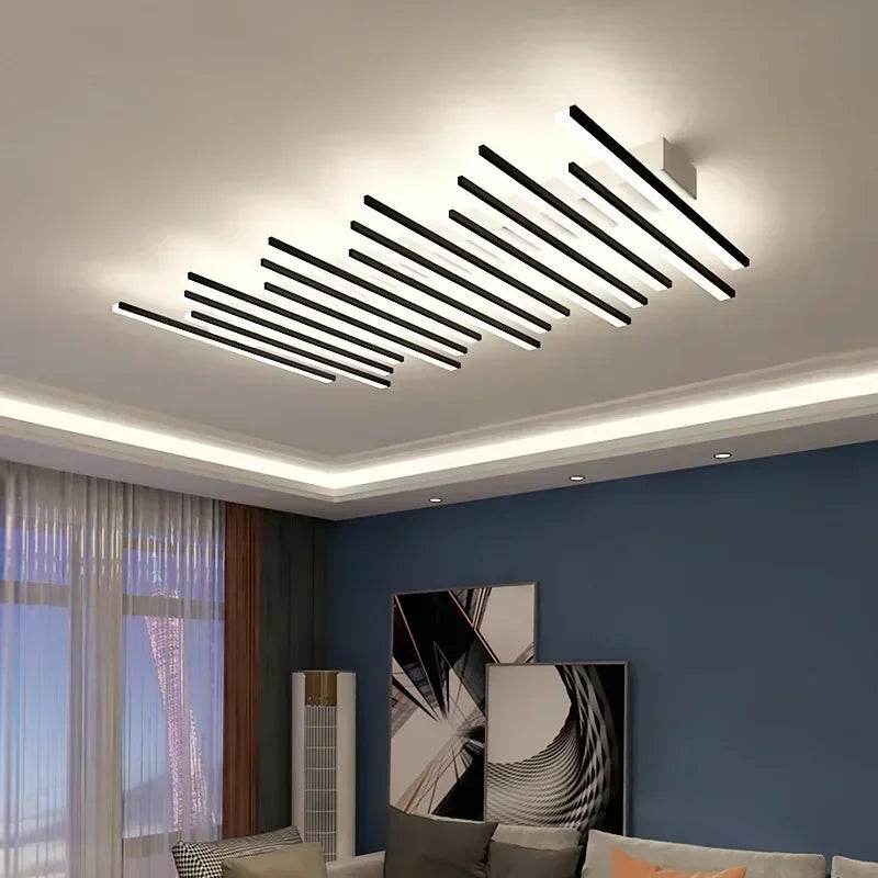 Nordic Art Line Acrylic Led Ceiling Lamp Living Room Restaurants Bedroom Kitchen Bar Chandelier  Modern Home Decoration Lighting