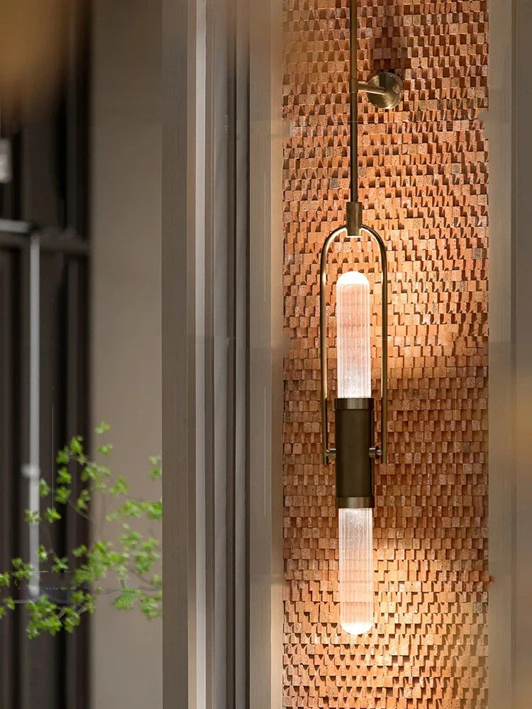 Creative Art Deco Wall Lamp Clear Glass Gold Metal G9 Bulb Home Lighting Sconce For Parlor Bedroom Aisle Stairs