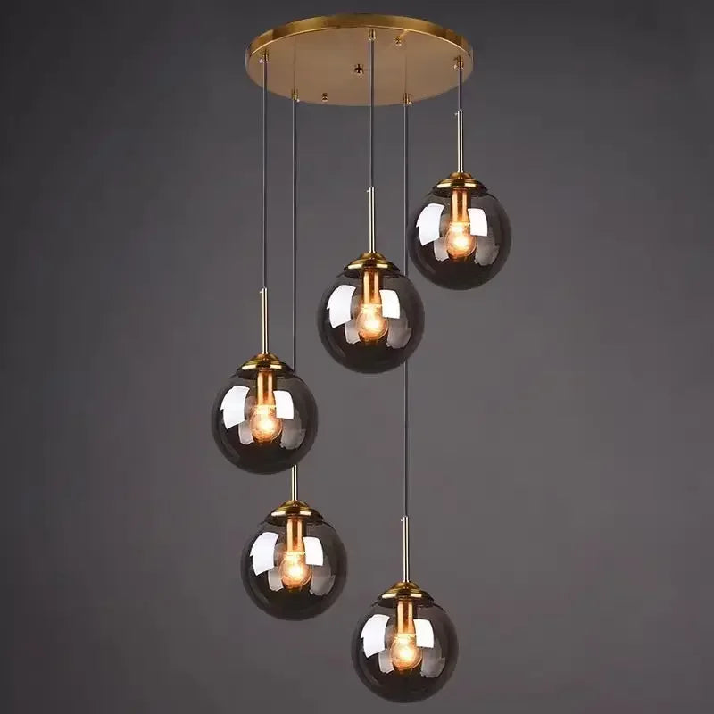 Modern 3-Light Glass Pendant Lamp – Adjustable Kitchen Island Hanging Light (E27)