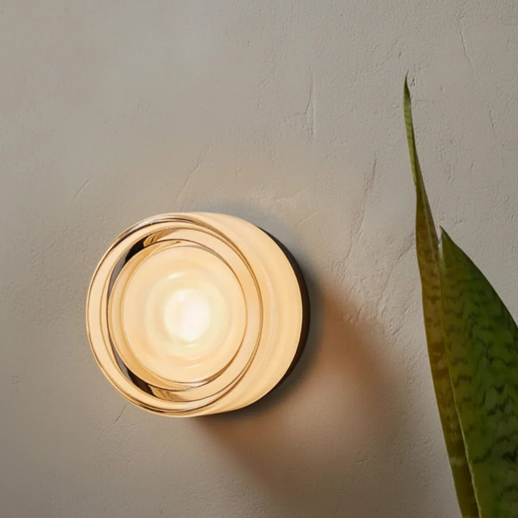 Modern Ribbed Glass Wall Light – Warm Ambient LED Wall Lamp