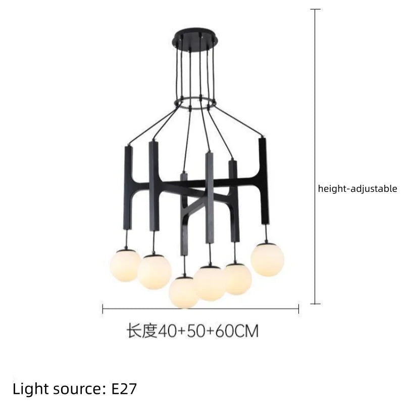 Medieval Simple Wooden Magic Bean LED Pendant Lamp Living Room Restaurant Bedroom Kitchen  Creative Chandelier Home Decor Light