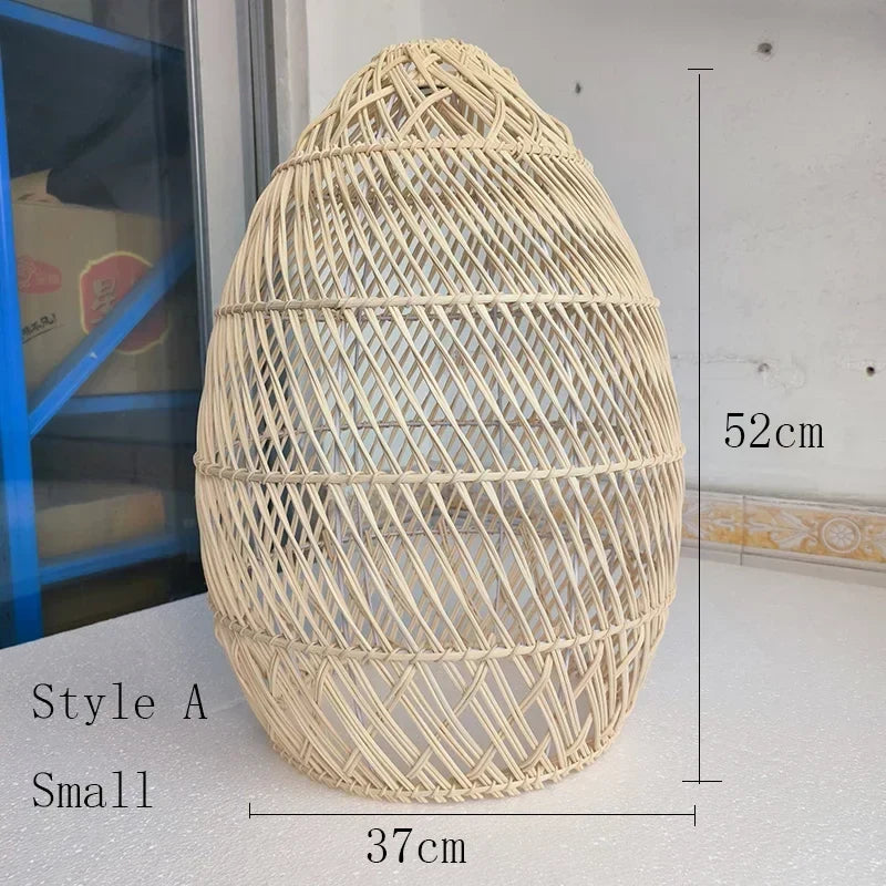 Chinese Handmade Woven Natural Rattan Pendant Lamp Living Room Restaurant Hotel Homestay Bedroom Led Chandelier Art Lights Decor