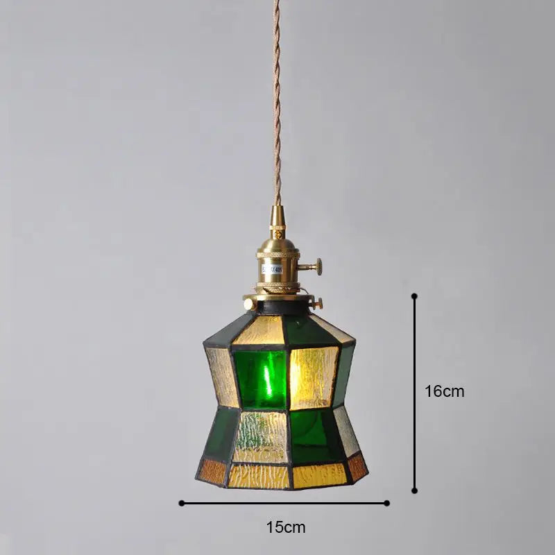 Industrial style Mediterranean retro ins wind glass Dining Room Bedroom Homestaybed warm retro nostalgia small chandelier