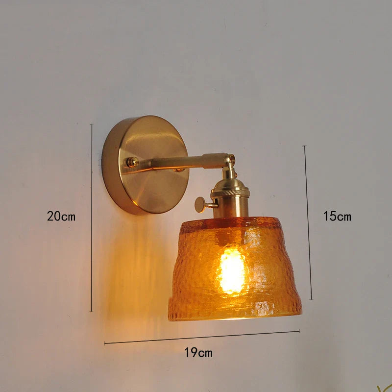 Lampada da muro di vetro riprodotta in forma diurna lampada da muro di vetro per la testa di un letto moderno nordico lampada da