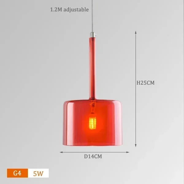 Italian Minimalist Designer Restaurant Chandelier Bar Glass Cup Hanging Light Bedroom Home Decoration LED Lighting Pendant Lamp
