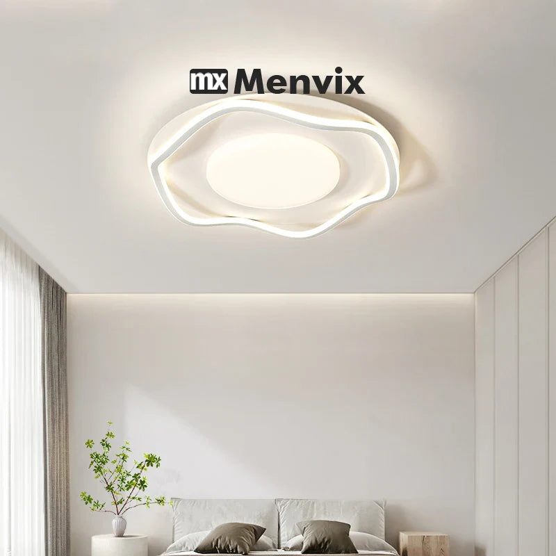 Modern Wave LED Ceiling Light – Dimmable Minimalist Flush Mount Lamp