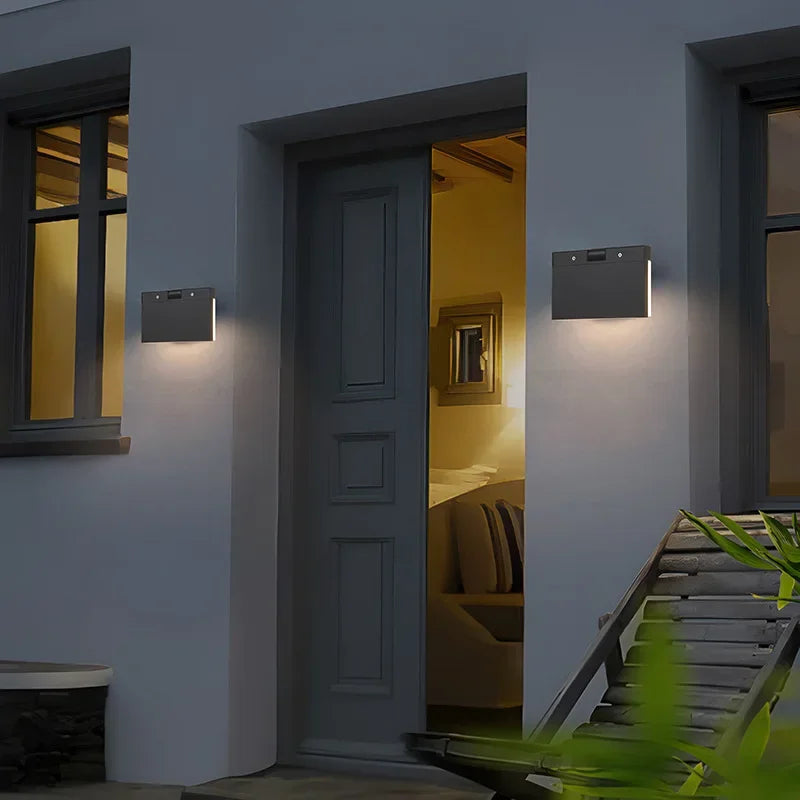 18W Motion Sensor Rotatable Outdoor Wall Lamp Waterproof Garden Courtyard Balcony Corridor Porch Light Villa Hotel Night Light