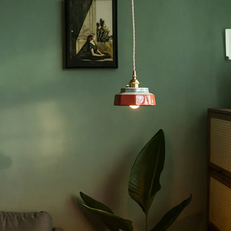 New Chinese-style retro ceramic pendant lights, Japanese-style guesthouse display windows, restaurant tea room bar counter islan