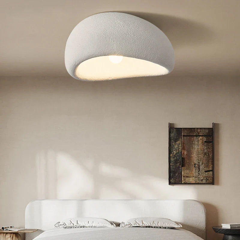Modern Wabi-Sabi Ceiling Light – Minimalist Resin LED Flush Mount Lamp