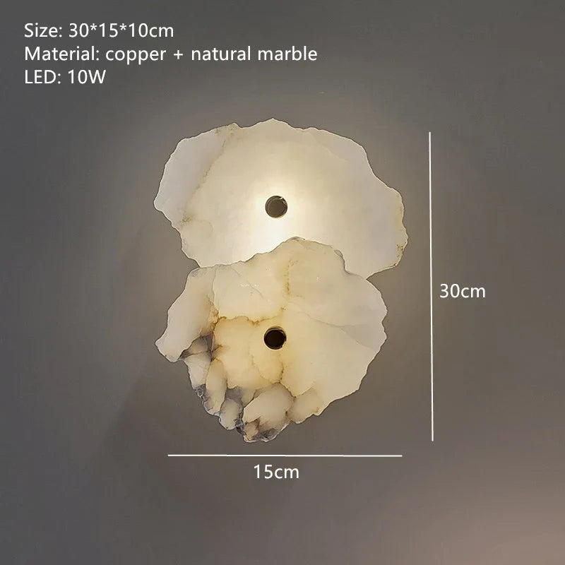 Natural Marble Wall Light – Sculptural LED Wall Sconce