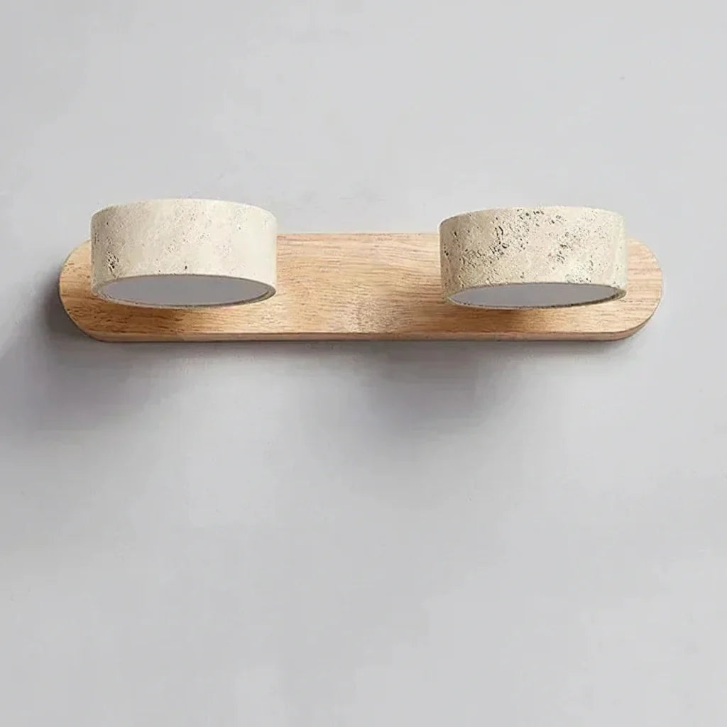 Travertine Duo Wall Light – Modern Natural Stone Up & Down Sconce
