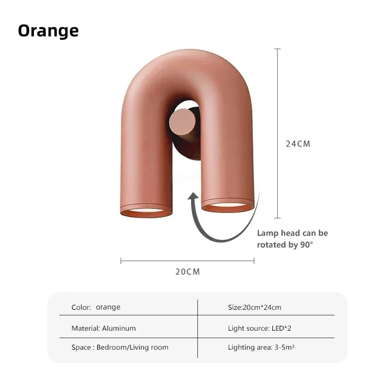 Nordic Designer U-shaped Water Pipe Chandelier Ins Rotatable Variable Shape Bedroom Living Room Home LED Lighting Fixture Decor