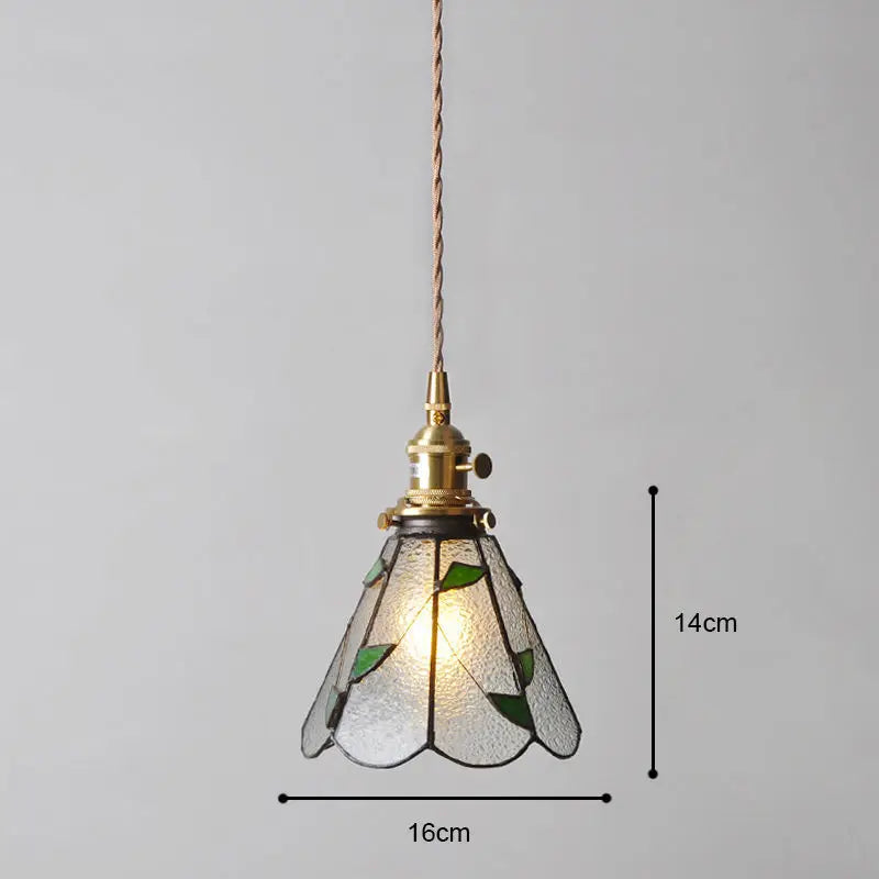 Industrial style Mediterranean retro ins wind glass Dining Room Bedroom Homestaybed warm retro nostalgia small chandelier