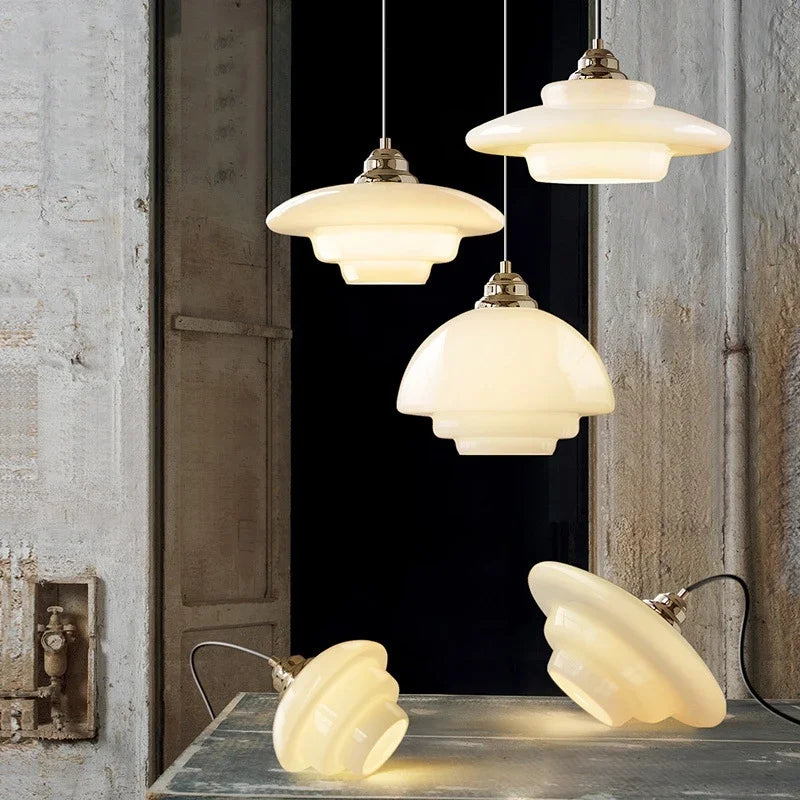 American Industrial Style Glass Pendant Light Restaurant Kitchen Island Chandelier Living Room LED E27 Art Decor Hanging Lamp