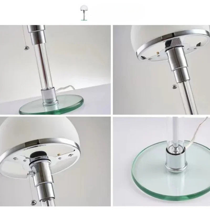 Nordic Minimalist Bauhaus LED Reading Desk Lamp Creative Personality Bedroom Study Living Room Bedside Glass Decor Table Light