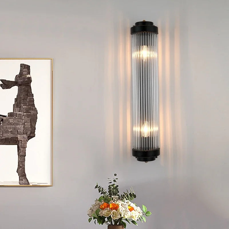 Postmodern Crystal Wall Lamps Living Room Bedside Sconce Lights LED Home Decor Thin Waisted Glass Wall Light Fixture Luminaire