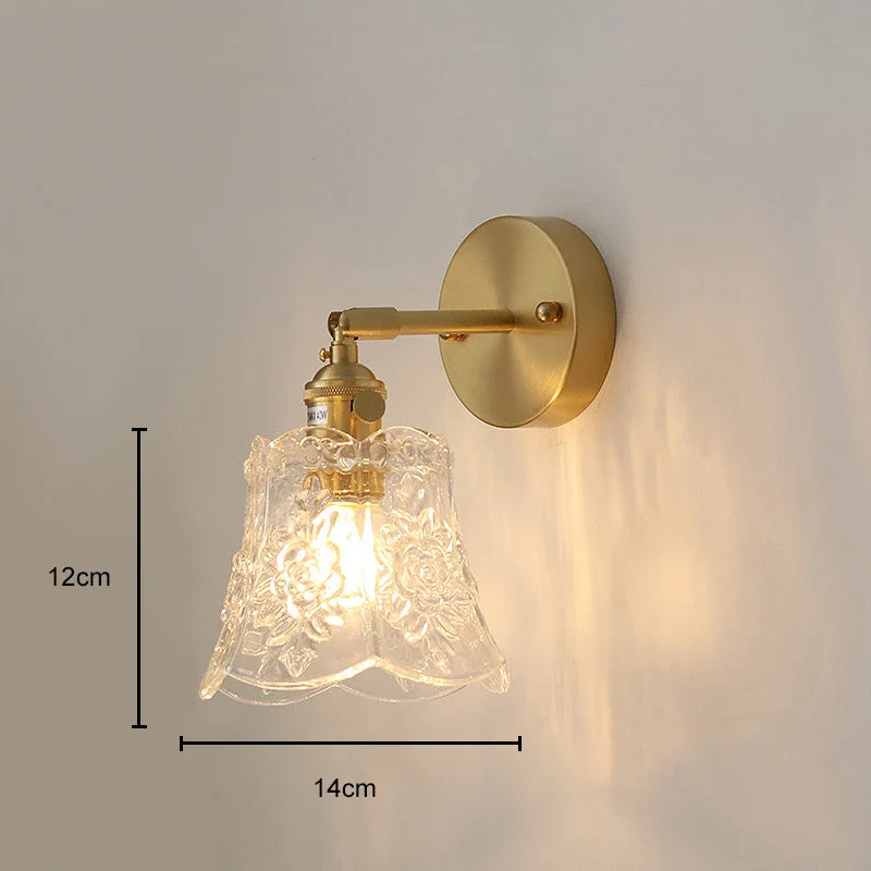 3 Styles Nordic Flower Glass Pendant Lights Bedroom Restaurant Dinning Room Pendant Lamp Vintage Glass Decoration Wall Sconces L