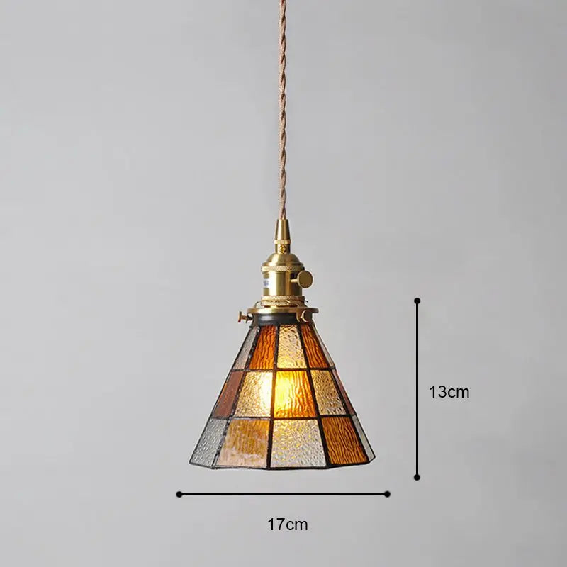 Industrial style Mediterranean retro ins wind glass Dining Room Bedroom Homestaybed warm retro nostalgia small chandelier