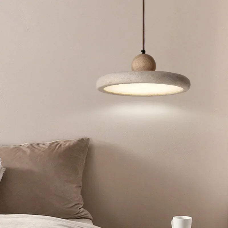 Wabi-Sabi Stone Pendant Light – Nordic Minimalist LED Hanging Lamp for Dining & Living Room