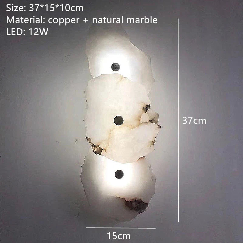 Natural Marble Wall Light – Sculptural LED Wall Sconce