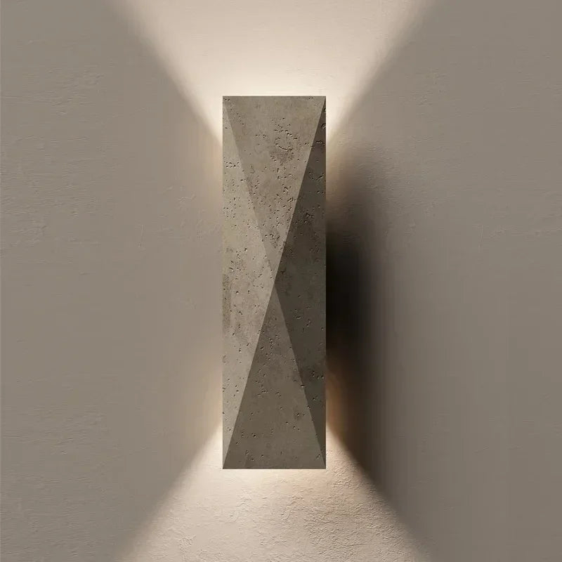 outdoor wall lamp Yellow travertine stone Japanese style  Wall lights Living Room Bedside Bedroom Decoration LED Light Fixtures