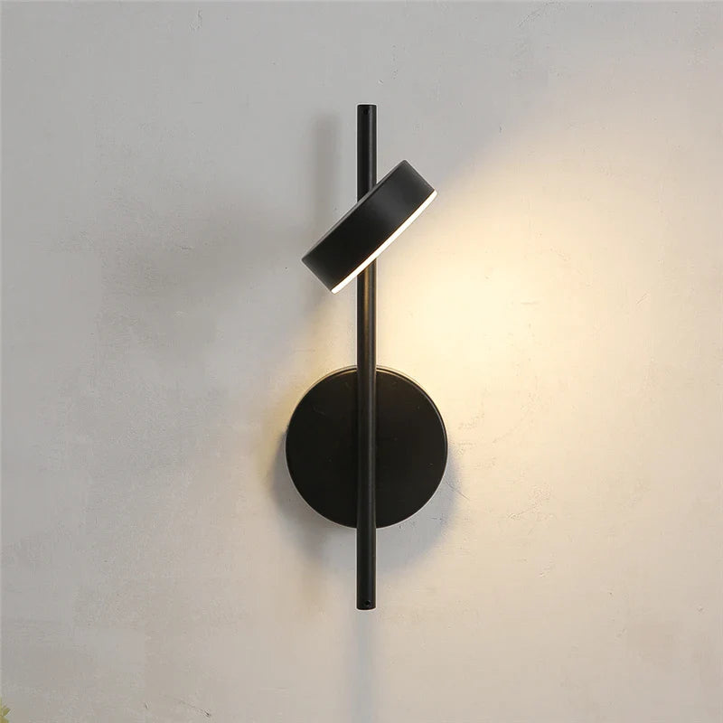 Nordic Simple Wall Lamp LED Rotation Adjustable Metal Wall Lights Bedroom Living Room Aisle Study Reading Gold Black Wall Lamps
