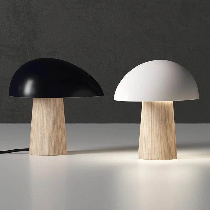 Danish Designer Resin Table Lamp for Bedroom Hotel Bedside Atmosphere LED Desk Modern Mushroom Shaped Lighting Indoor Decor