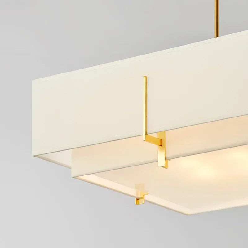 Wabi-Sabi Linen Pendant Light – Minimalist Farmhouse Fabric Chandelier