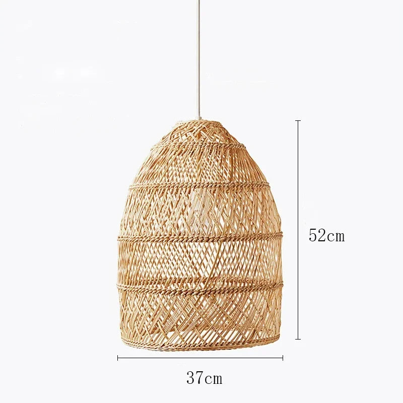 Chinese Handmade Woven Natural Rattan Pendant Lamp Living Room Restaurant Hotel Homestay Bedroom Led Chandelier Art Lights Decor