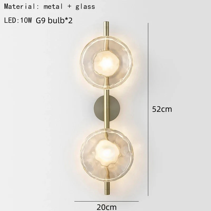 Modern Glass Disc Wall Light – Decorative LED Wall Sconce