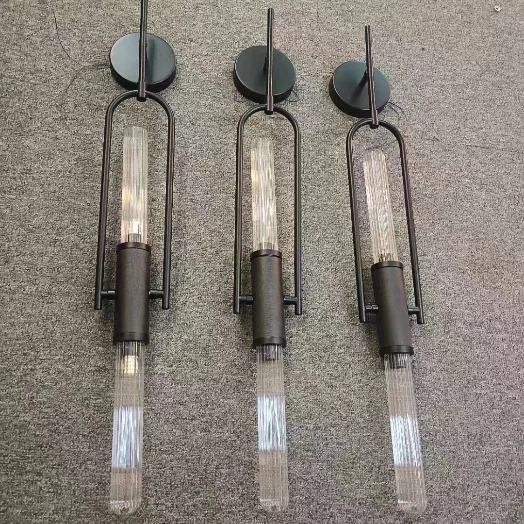 Creative Art Deco Wall Lamp Clear Glass Gold Metal G9 Bulb Home Lighting Sconce For Parlor Bedroom Aisle Stairs