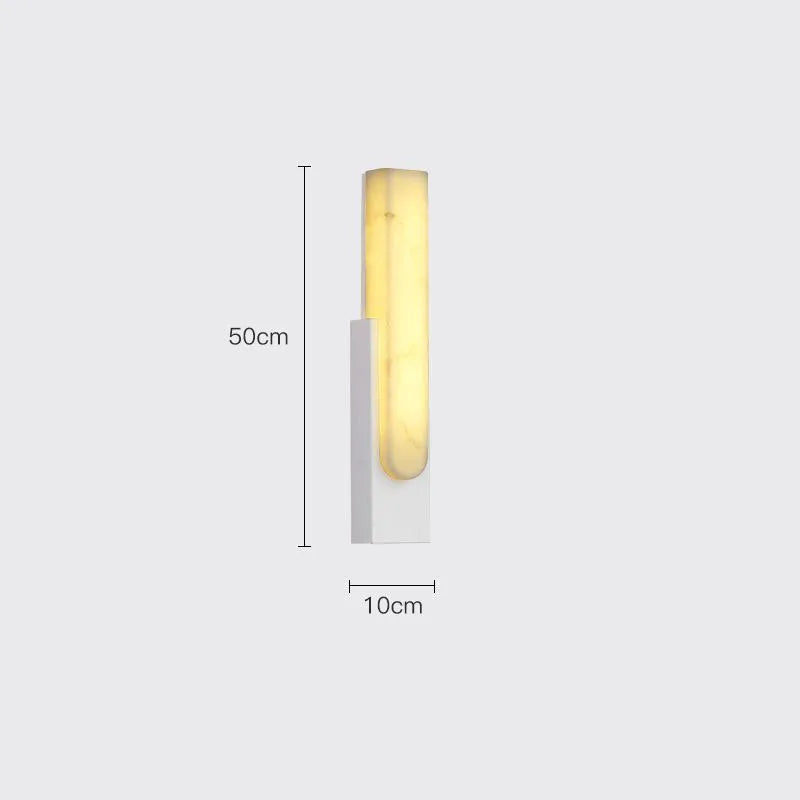 Modern Marble Effect LED Wall Light – Art Deco Vertical Sconce (Black/Gold)