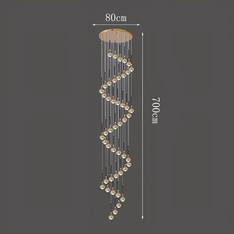 Nordic crystal lamps home decor Chandelier Glass ball living dining room Staircase Duplex indoor High-rise Ceiling Pendant light