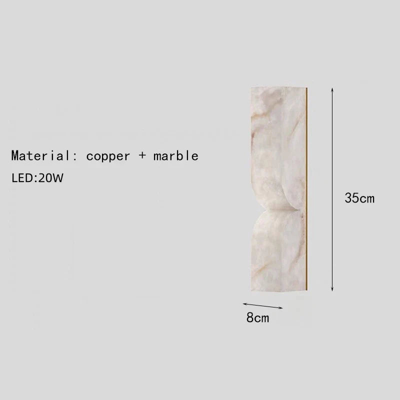 Art Deco Design Wall Lamp Natural Marble LED Living Room Bedroom Aisle Restaurant Lighting Fixtures