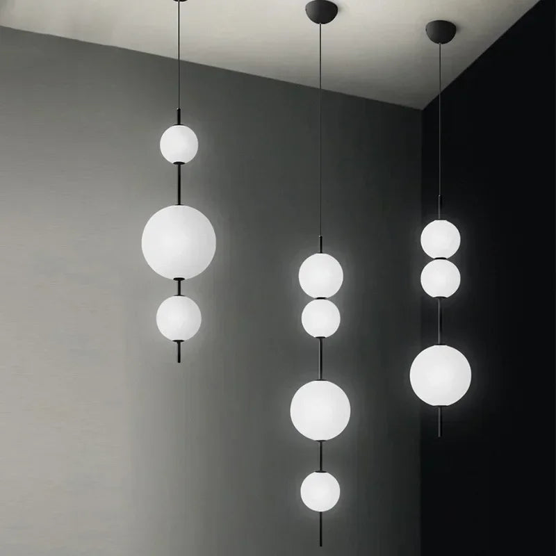 Modern Minimalist Restaurant Pendant Lamp Creative Coffee Shop Bar Bedroom Magic Bean Glass LED Chandelier Home Decor Lighting