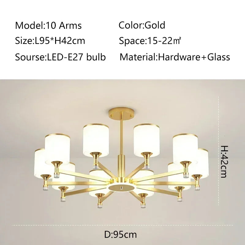 New Chinese Style Simple Chandelier Living Room Classical Restaurant Bedroom Trichromatic Pendant Lamp Retro Home Decor Lighting