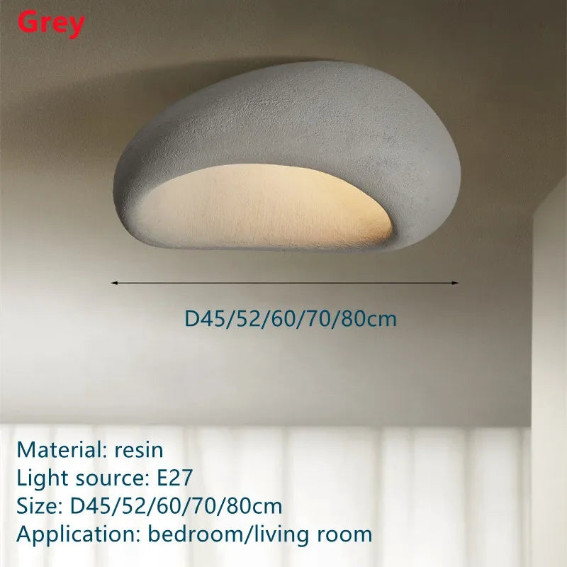 Modern Wabi-Sabi Ceiling Light – Minimalist Resin LED Flush Mount Lamp