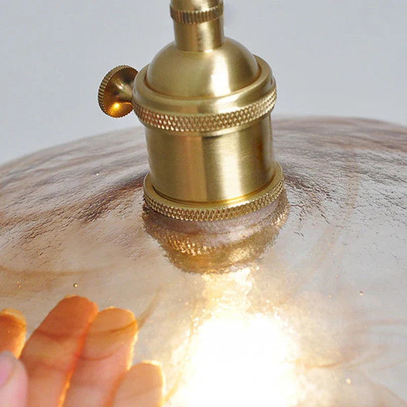 Glass Pendant Light Dining Room Nordic Copper Pendant Lamp brass Creative minimalist E27 Edison Hanging Lights For Restaurant