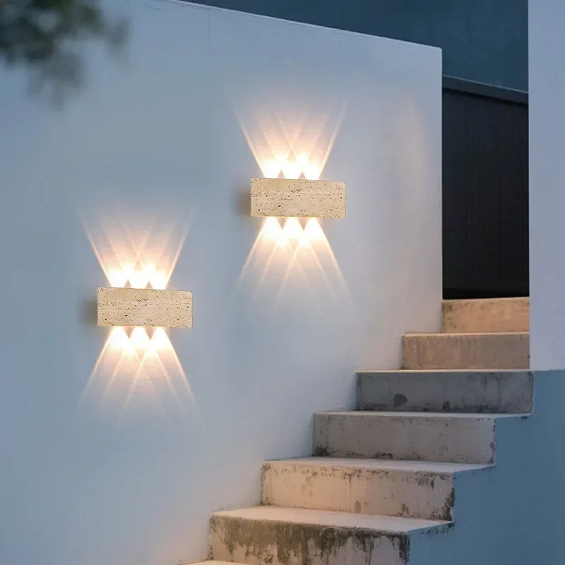 Wabi-Sabi Stone Wall Light – Waterproof IP65 LED Sconce for Indoor & Outdoor Use
