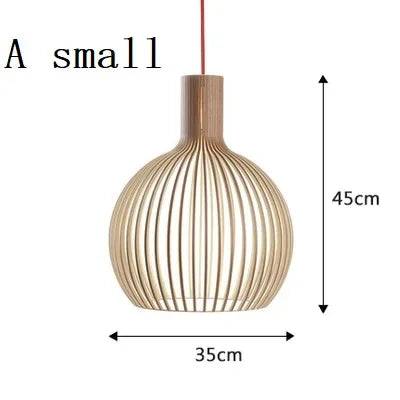 Hand-made Wooden Birdcage Pendant Lamp Netherlands Home Decoration E27 Suspension Light Indoor Led Lighting for Dining Room Bar
