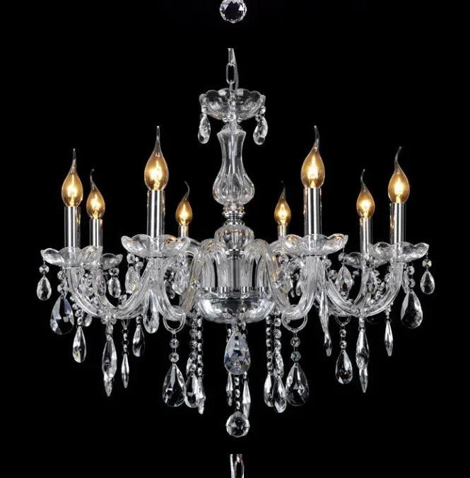 Modern k9 pendant crystal chandelier transparent crystal lustre E14 bulb home lighting Living Room Indoor light fittings ceiling