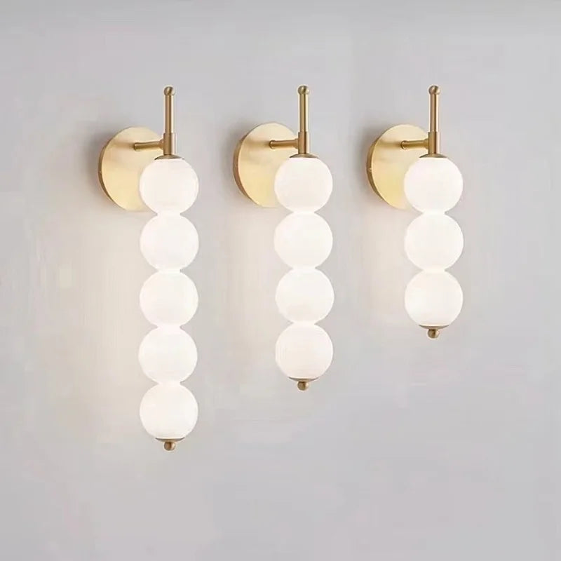 Nordic Modern Glass Bed Head Wall Lamp Minimalist Sconce for Bedroom Corridor Living Room Background Wall Decor