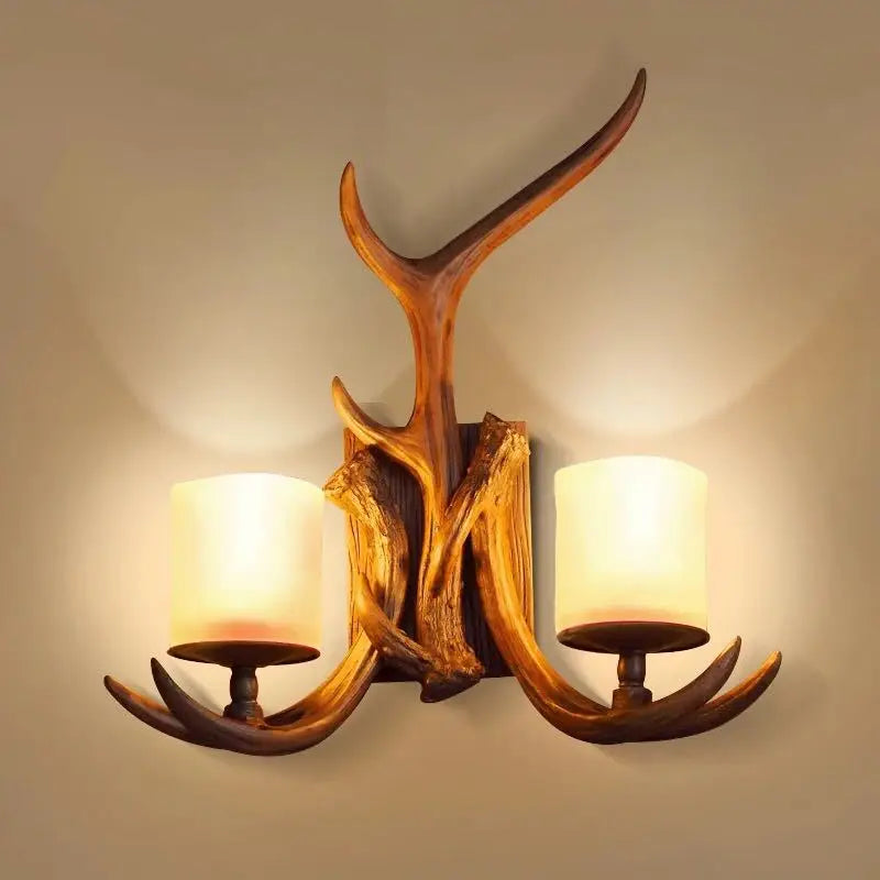 Vintage Deer Antler Wall Lamp E14 – Rustic LED Wall Sconce for Living Room, Bedroom & Café Decor
