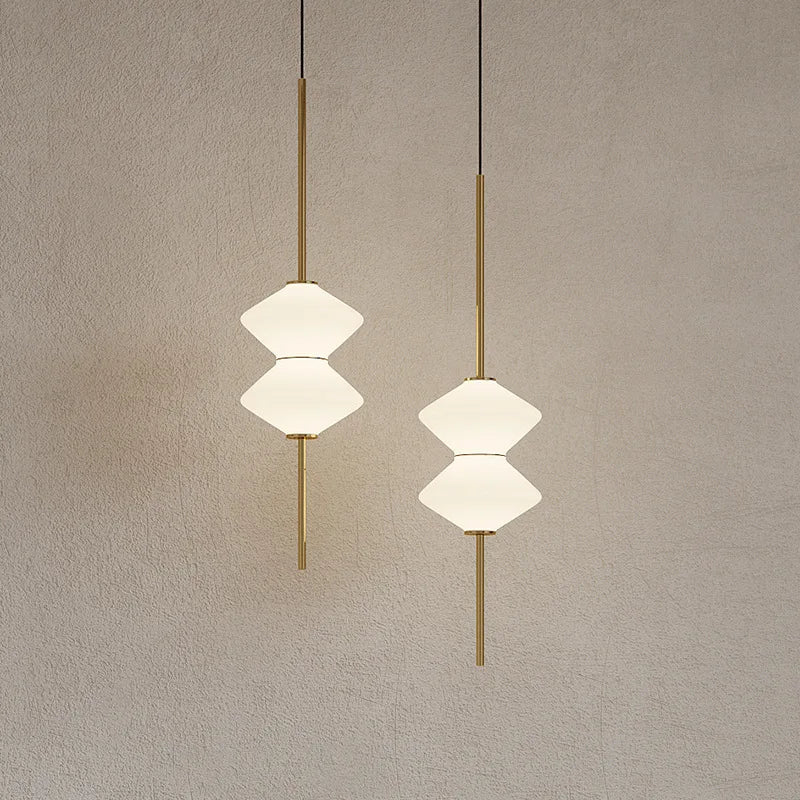 Modern Art Deco Glass Pendant Light – Minimalist Geometric Hanging Lamp